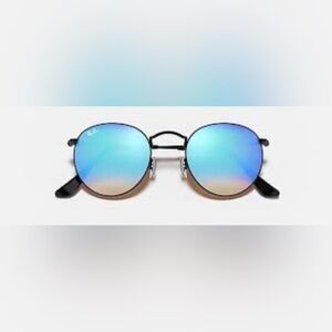 Ray-Ban Round Flash Gradient Sunglasses – Blue Mirror